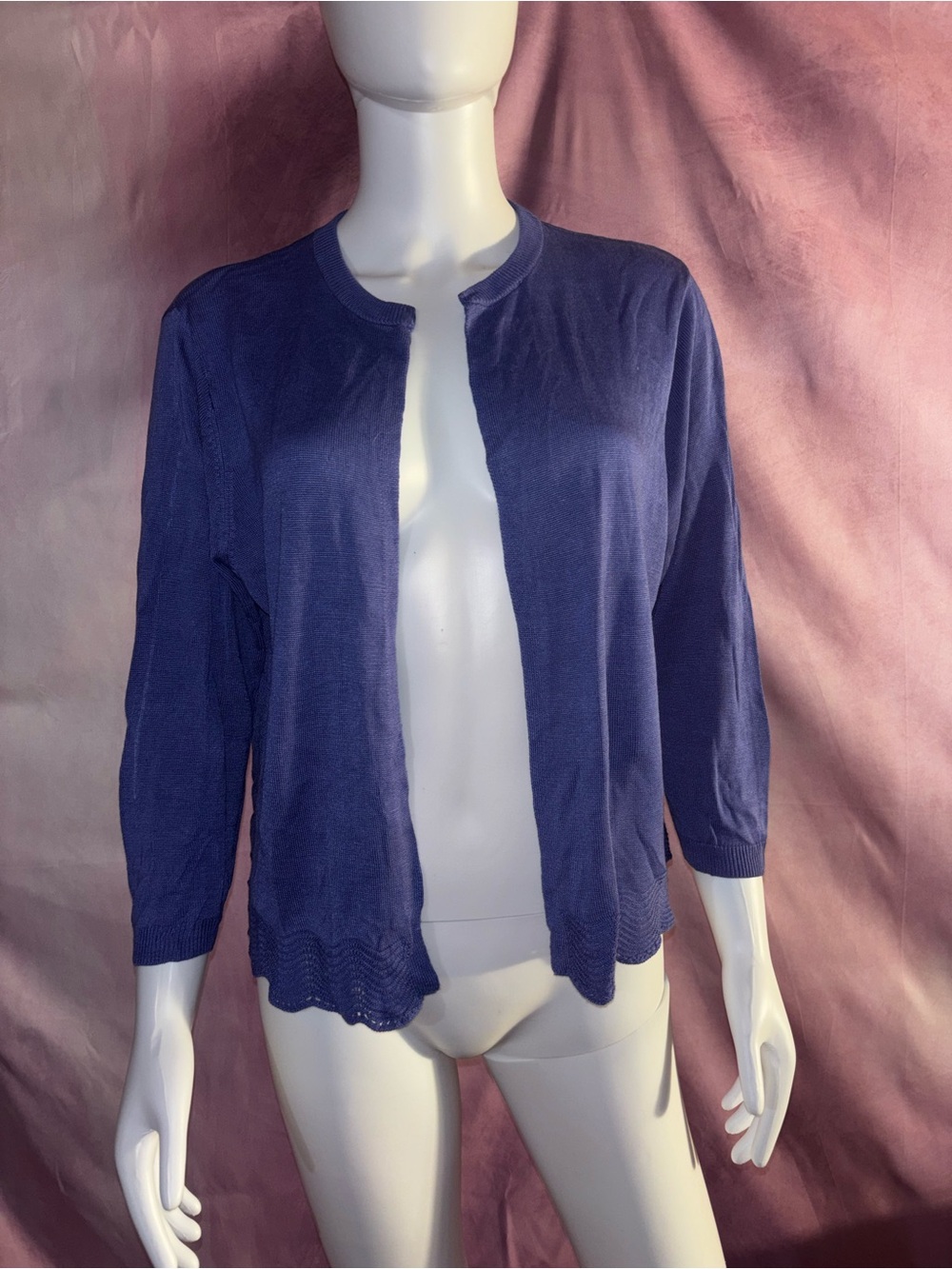 LOFT Open-Front Navy Blue Lightweight Cardigan